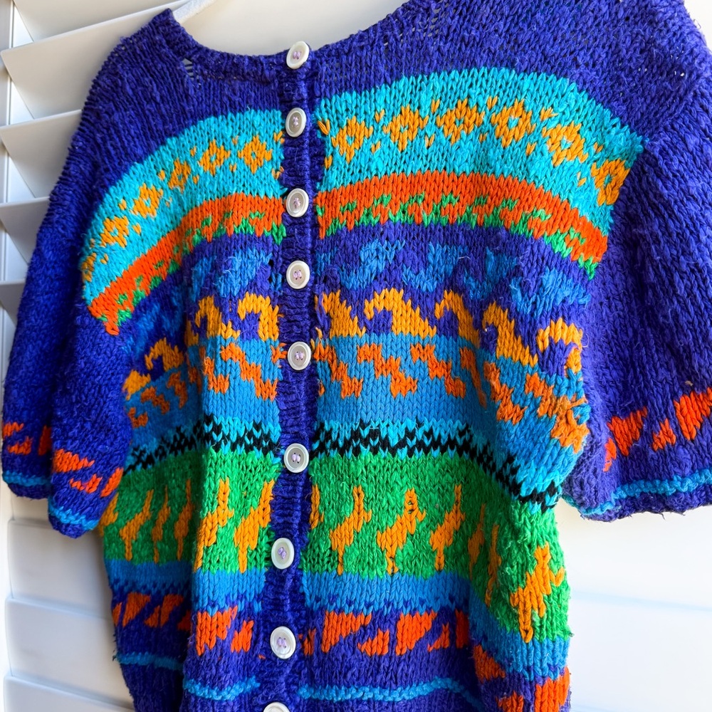 Vintage Liz Claiborne Colorful Knit Sweater Top – Size S